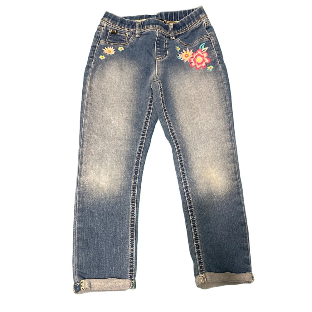 Girls Jordache Flower Decor Jeans